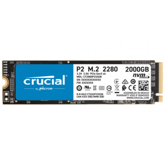 Crucial P2 2TB SSD m.2 NVMe PCIe CT2000P2SSD8 Crucial P2 2TB SSD m.2 NVMe PCIe CT2000P2SSD8